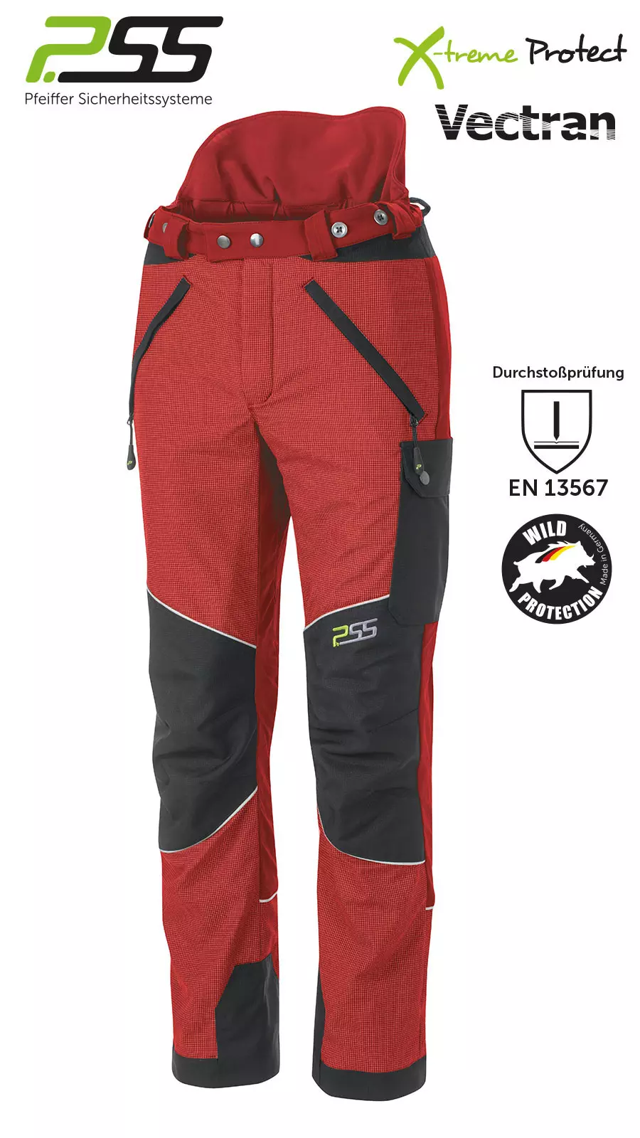 PSS X-treme Protect pantalon de protection contre les sangliers rouge, image 2 sur 6
