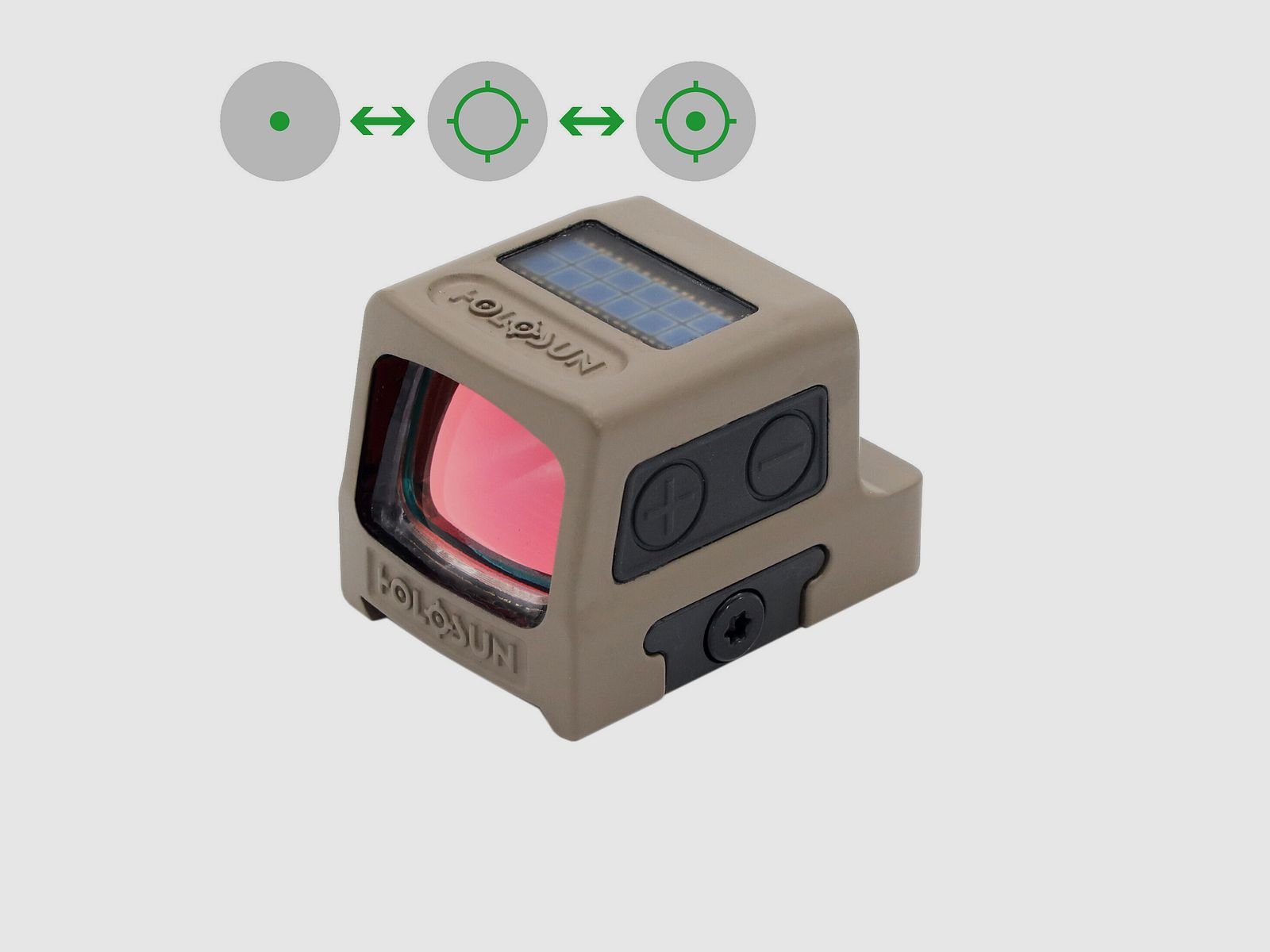 Holosun HE509T-X2-GR-FDE – Punto rojo 509T. Retícula Circle Dot. Color verde, imagen 1 de 6
