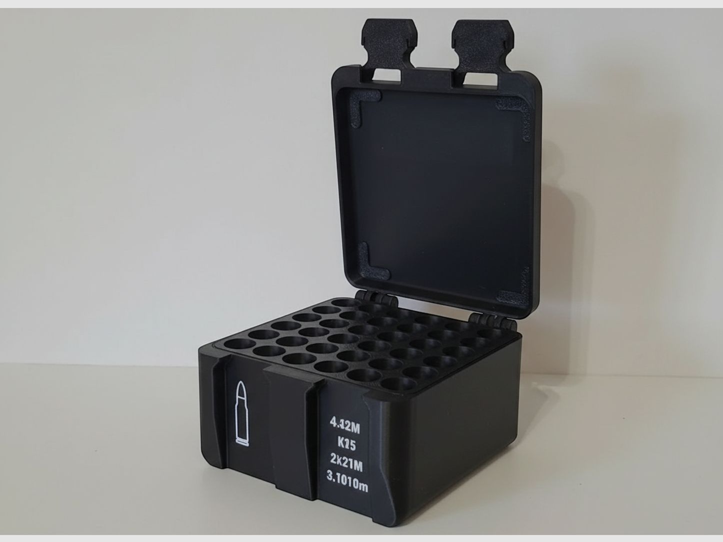 Filamelt Munitionsbox / 12 Gauge (.12/76 & .12/89) / 'Klapp- / Rastdeckel' / Patronenbox, Ammo Box
