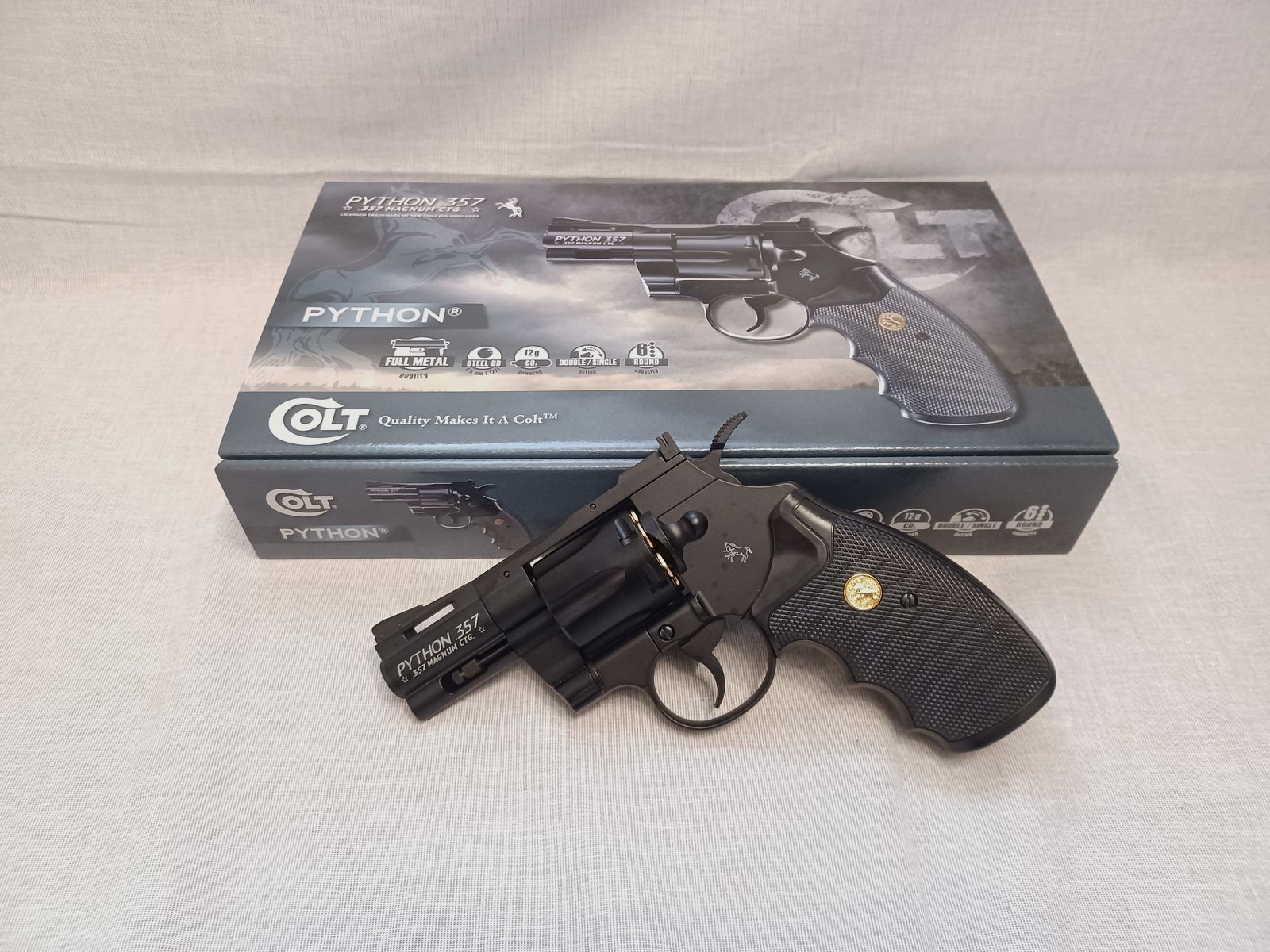 Colt Python 2,5" / Vollmetall / 4,5 mm BB / CO2 / Revolver / OVP (99)