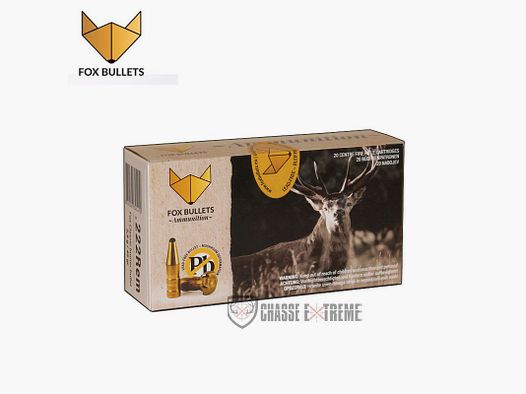20 Cartuchos FOX BULLETS Cal 222 Rem 45Gr Fox Classic Hunter