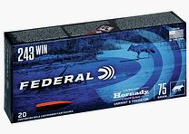 Federal Varmint & Predator .243 Win. 75GR Hornady V-Max 20 cartridges