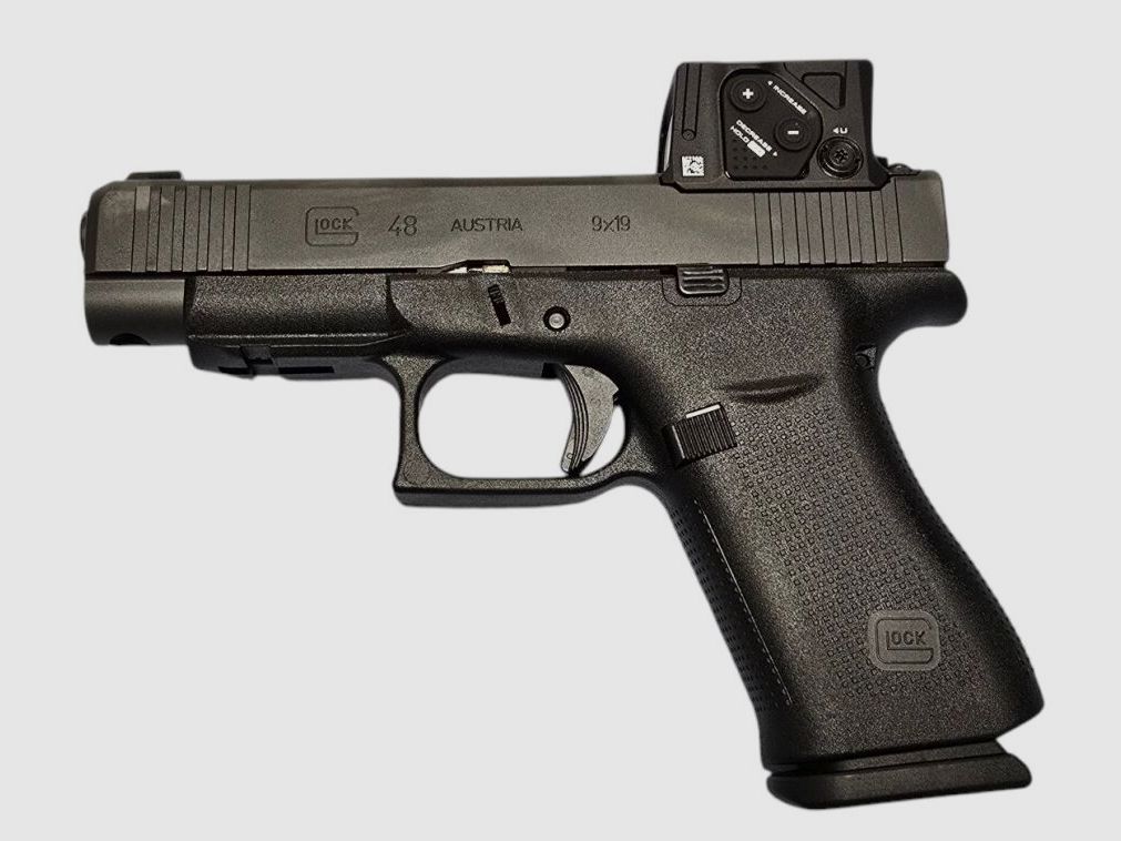 Glock Pistole 48 MOS/FS A-Cut™ Combo mit Aimpoint COA Minileuchtpunktvisier halbautomatische Pistole 9mm Luger - UVP: 1299€