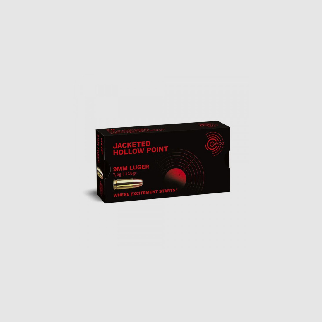 GECO 9MM LUGER JHP / JACKED HOLLOW POINT - 7,45G / 115 GRS. - JHP - 50 SCHUSS