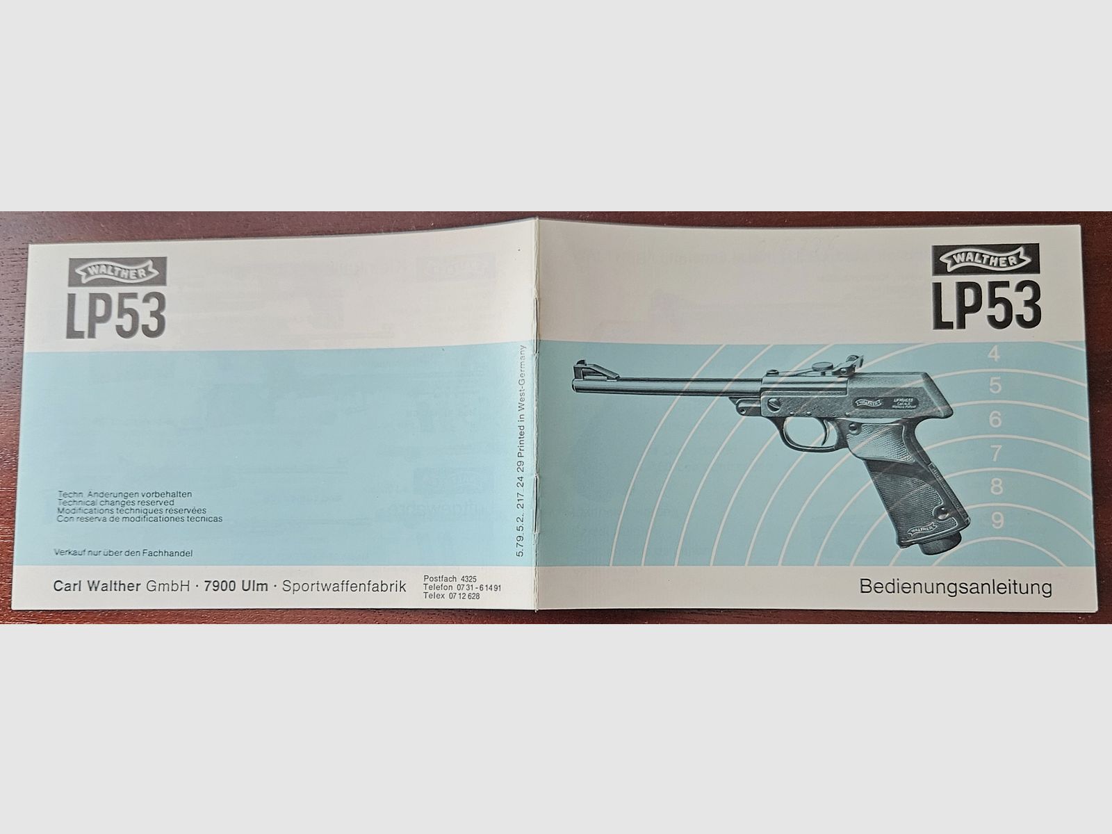 Manuale originale d'uso della Walther Luftpistole 53, immagine 1 di 2