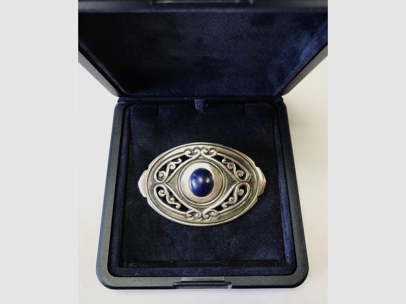 Gurtschnalle Silber m. Lapis