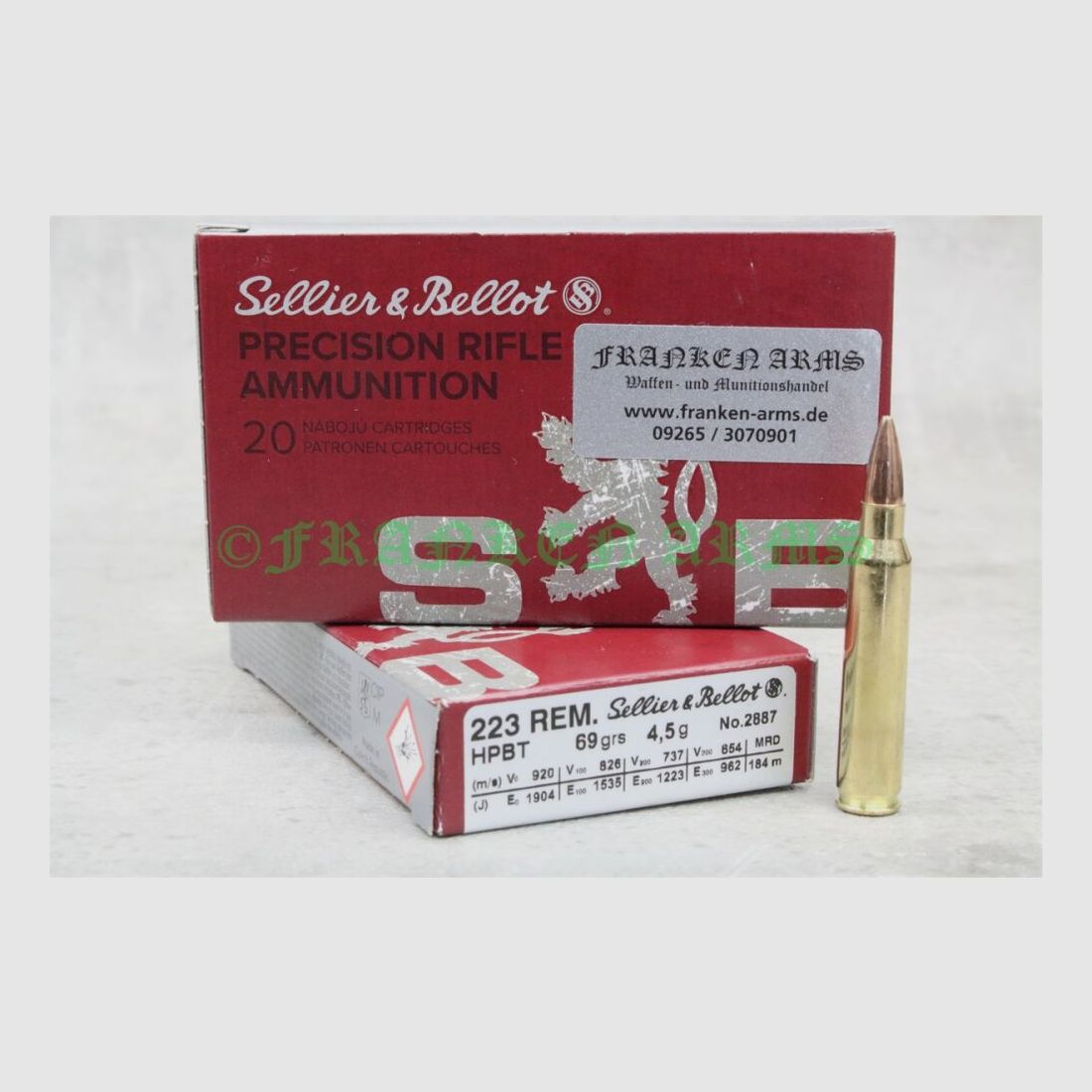 Sellier&Bellot OTM HPBT .223 Rem. 69gr. 4,5g 20 Stück Staffelpreise