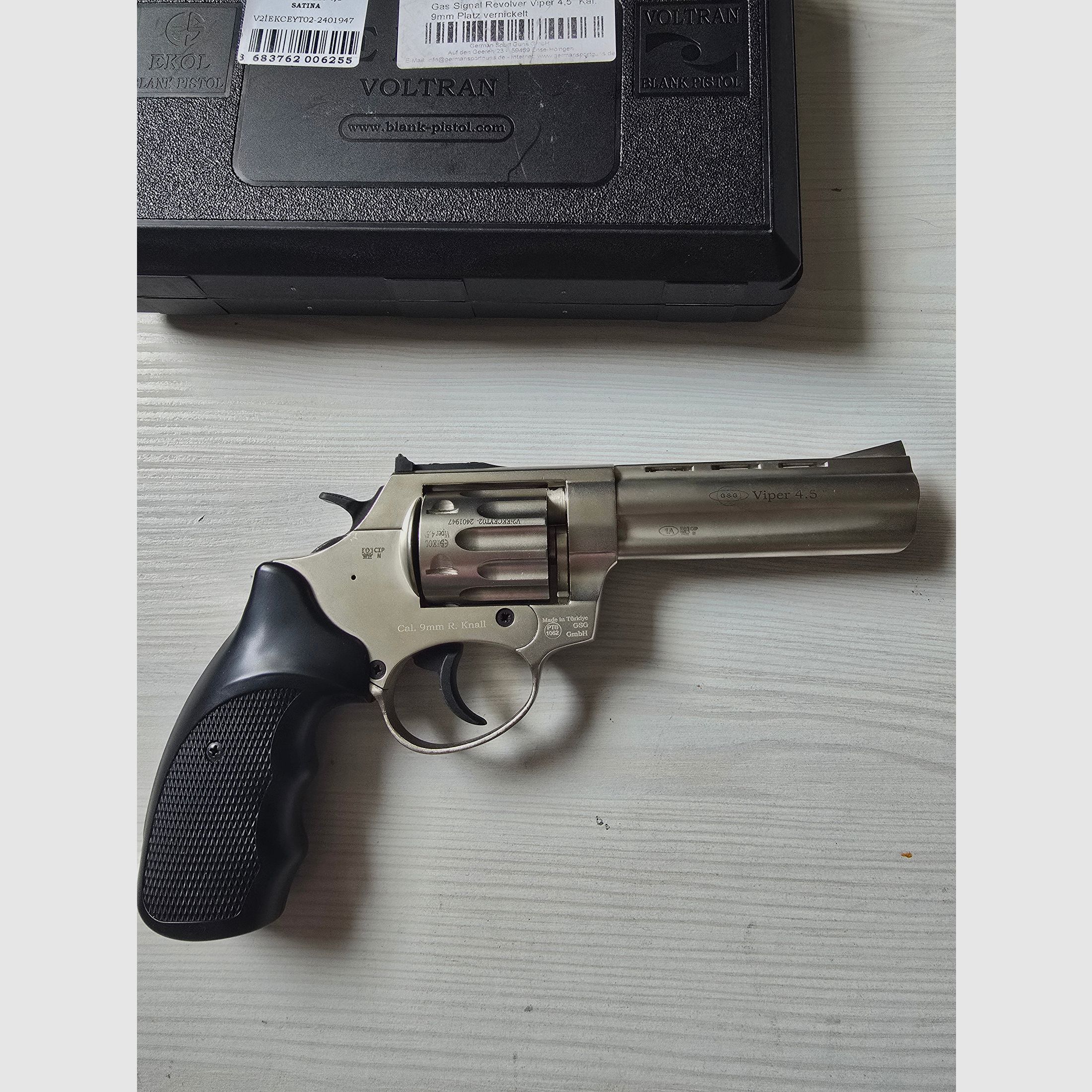 Ekol Viper 4,5 Zoll Vernickelt Schreckschussrevolver 