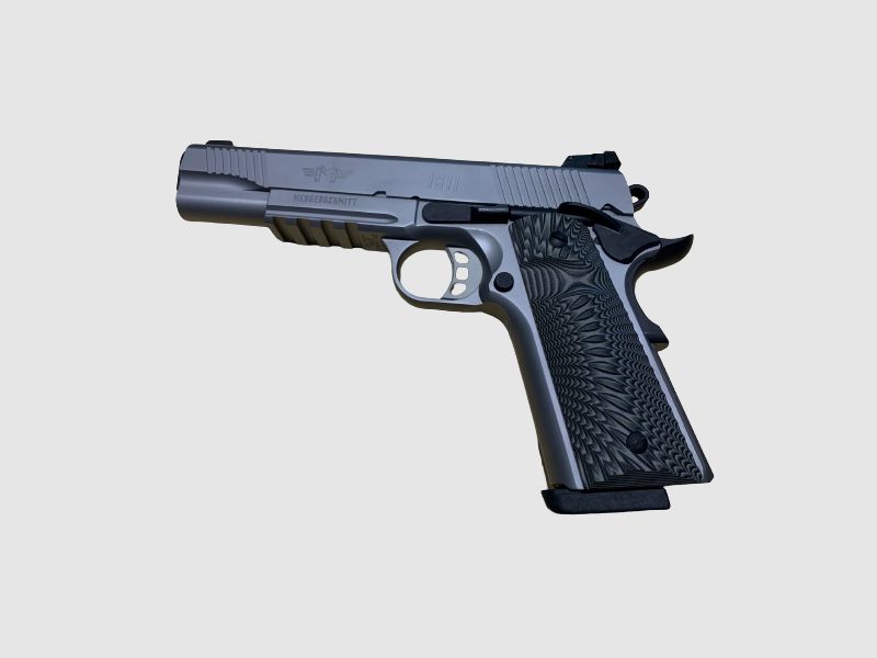 MESSERSCHMITT ME 1911 - 9MM LUGER - SILBER - LPA-VISIERUNG