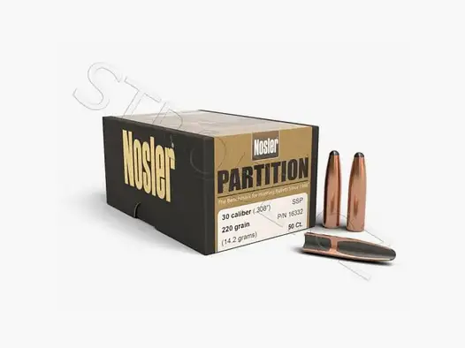 Geschosse Nosler Partition .30 cal, dia .308, 220grs