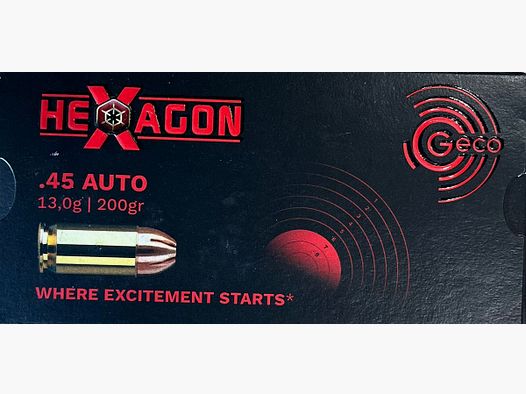 Geco .45ACP Hexagon 201grs - 50 strzałów