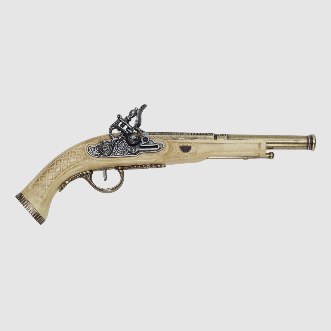 Decorative pistol flintlock in ivory look