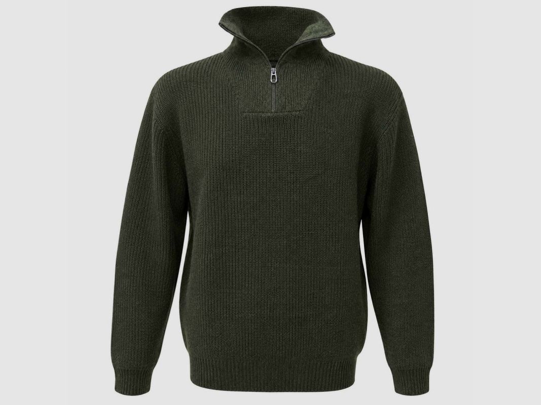 Khaki Pullover in Acrylic and Wool - Carmel, image 3 of 5