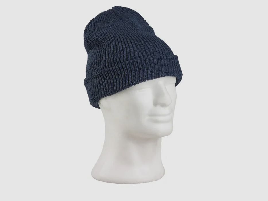 Bonnet à revers bleu foncé - polyacrylique - taille unique