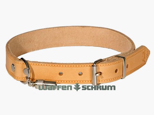 AKAH collar made of fahl leather - light brown with address tag