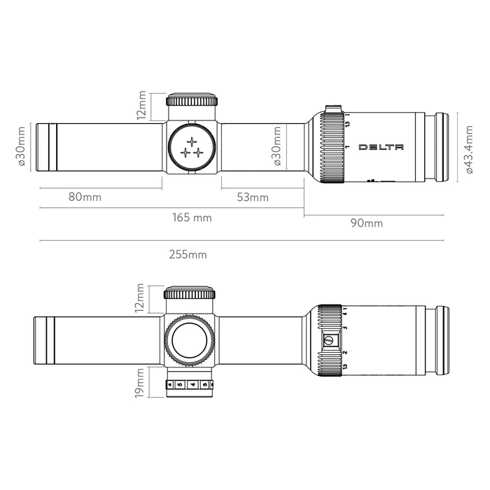 Cannocchiale da puntamento Delta Optical Titanium HD 1-6×24 4A S, immagine 5 di 5