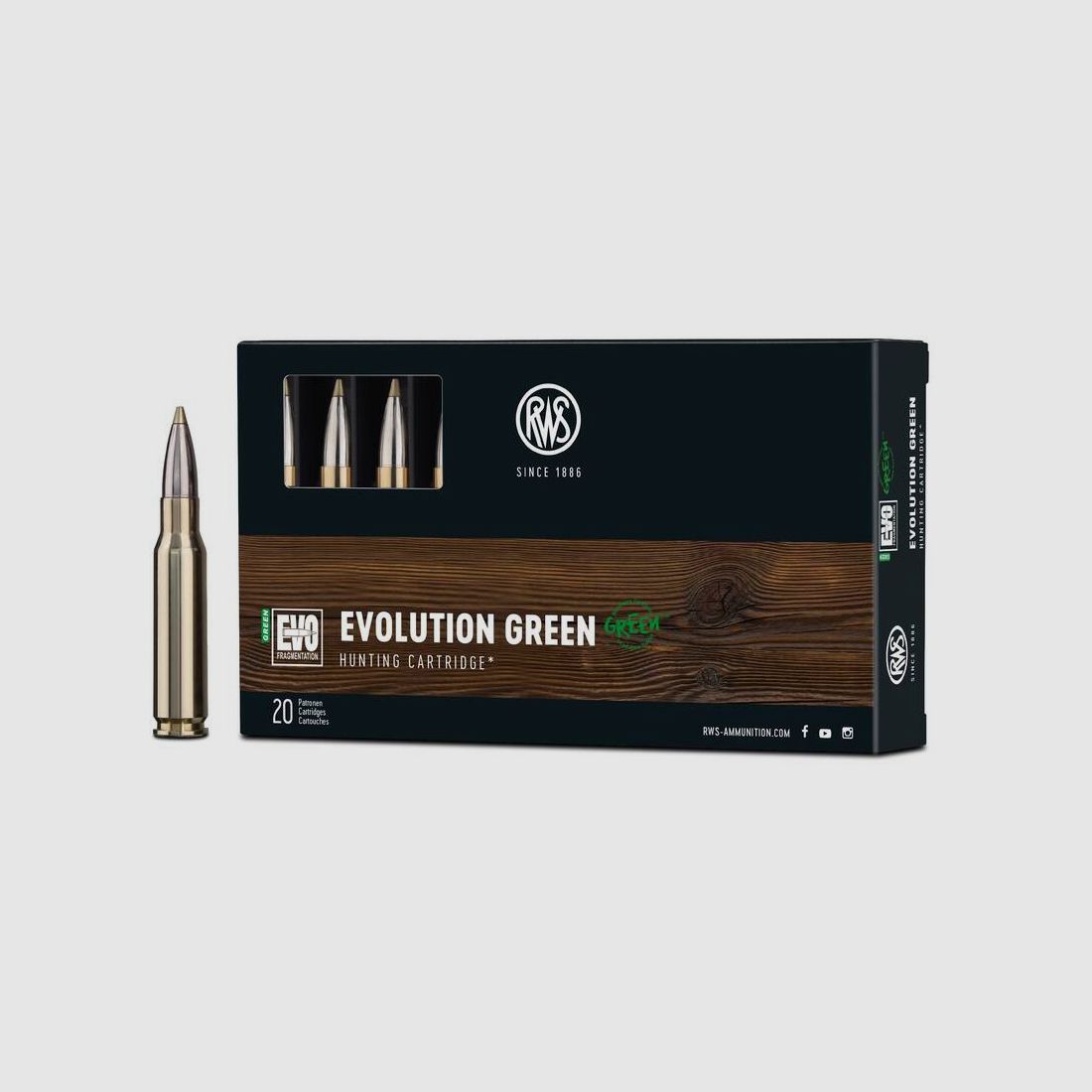RWS .308Win. EVO green 20 Schuss 139grs