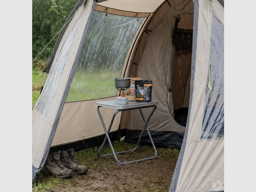 Table de camping pliante en acier gris - Plateau supplémentaire inclus, image 4 sur 10