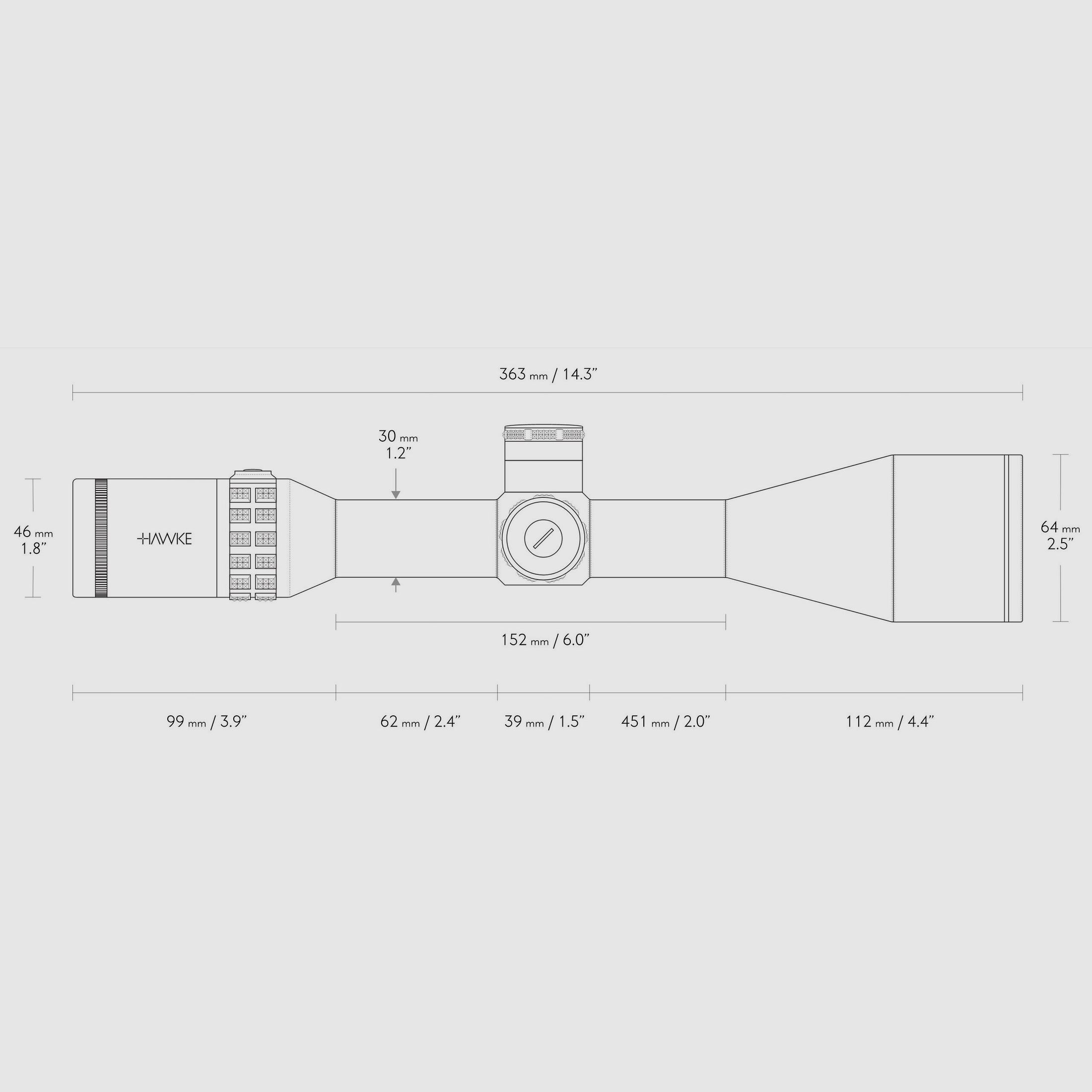 Hawke – Sidewinder 30 FFP 6-24X56 SF / 30mm / FFP Half Mil Dot +, Bild 3 von 4