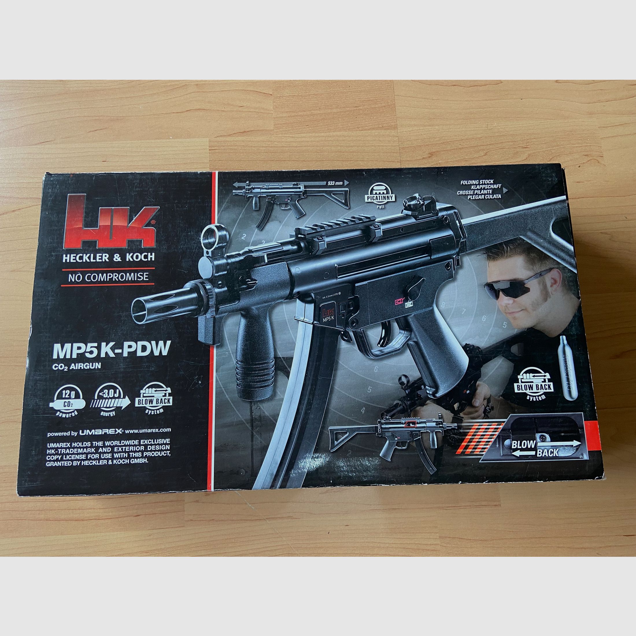 HK USP CO2 Pistole NBB + MP5 K-PDW CO2 GBB 4,5 mm Gebraucht