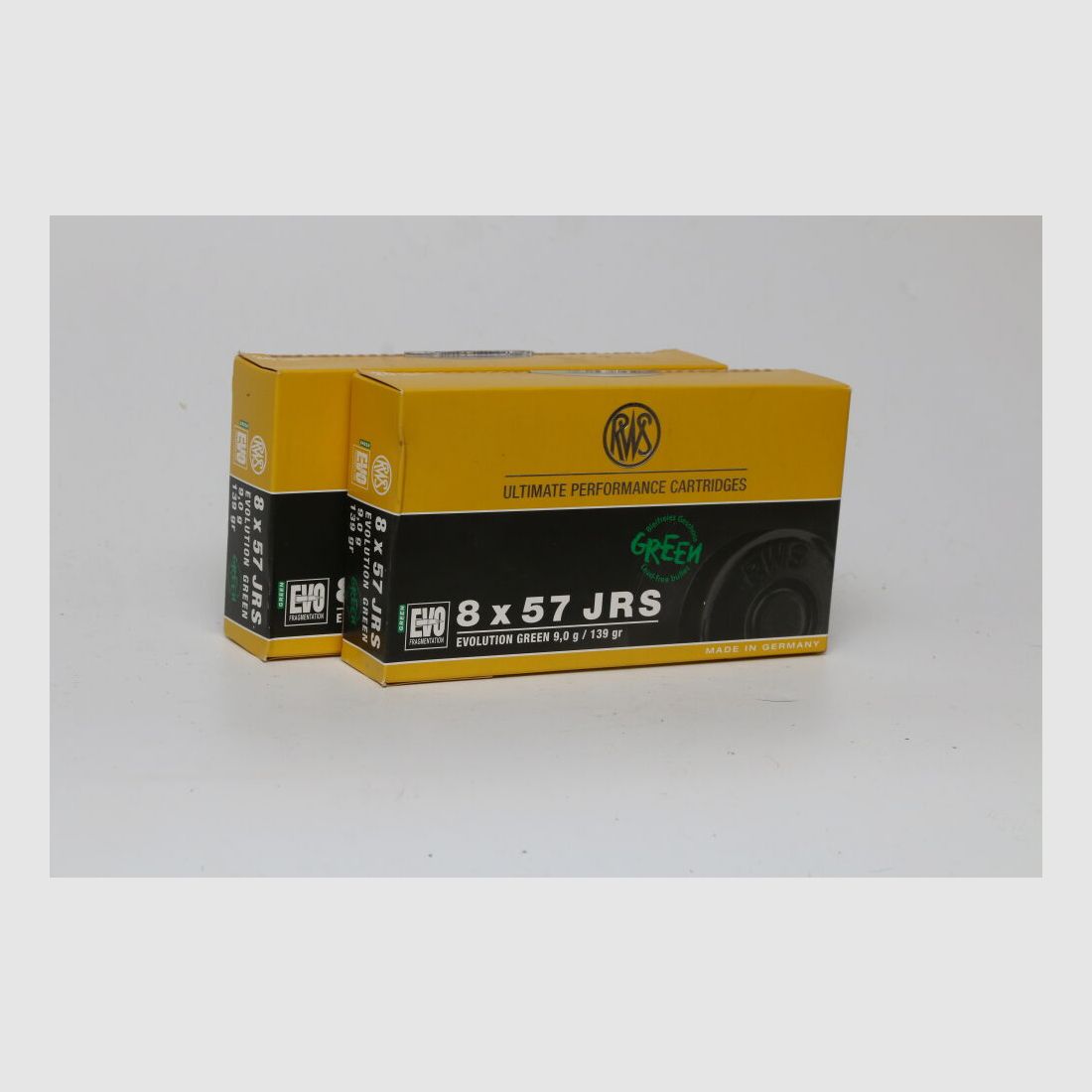 RWS 8x57JRS Evo green Munition 8x57 IRS Jagdmunition Bleifrei