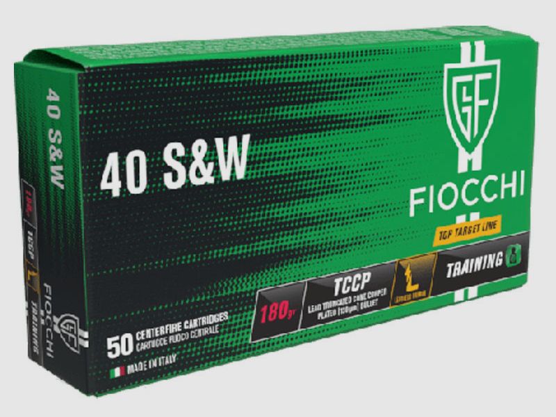 FIOCCHI Top Target Munition – 40 S&W – 180 grains – Bleispitze