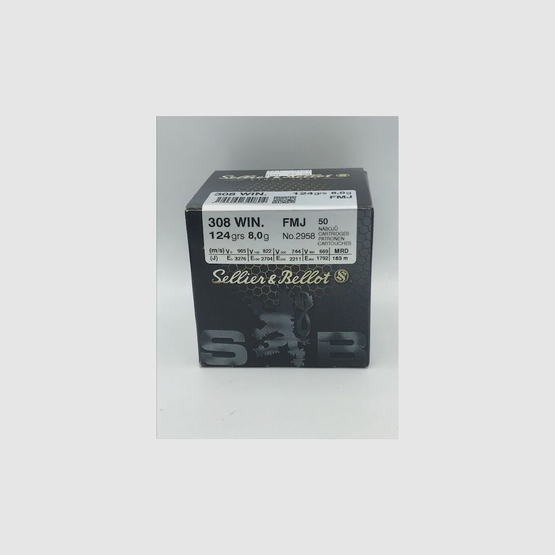 Sellier & Bellot Büchsenmunition .308 Win. FMJ 124 gr. 8g.