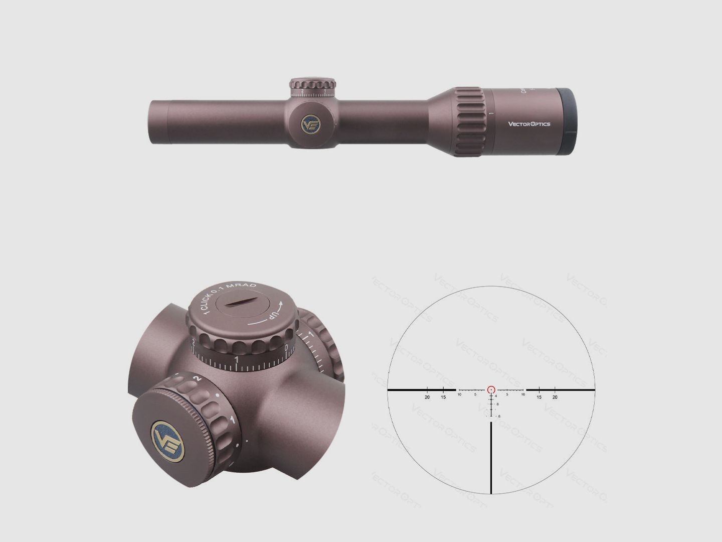 Vector Optics SCOC-34 Continental x6 1-6×24 Coyote FDE – 21mm Picatinny
