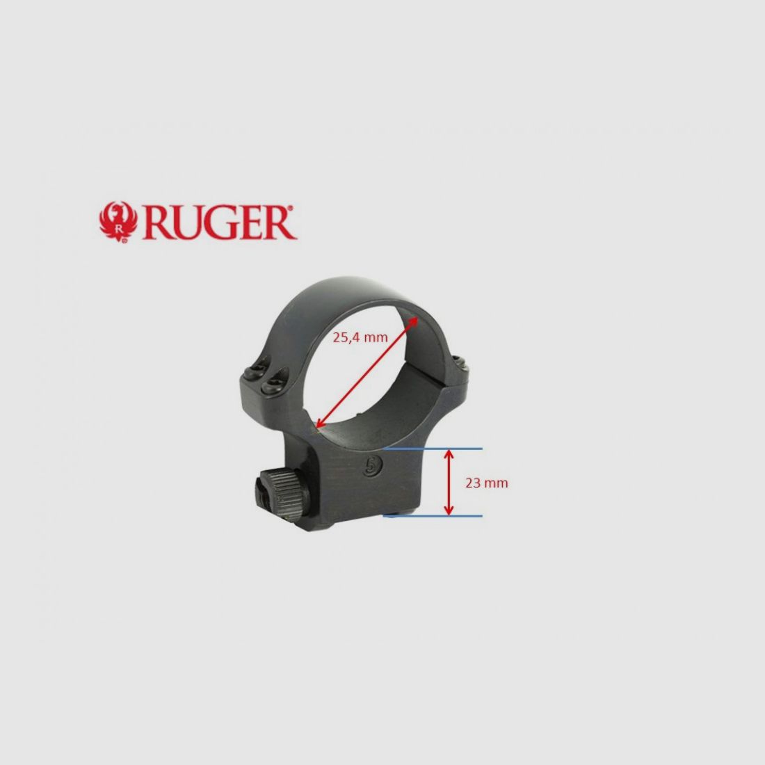 RUGER Ring Stahl 5B 1'' hoch Stahl