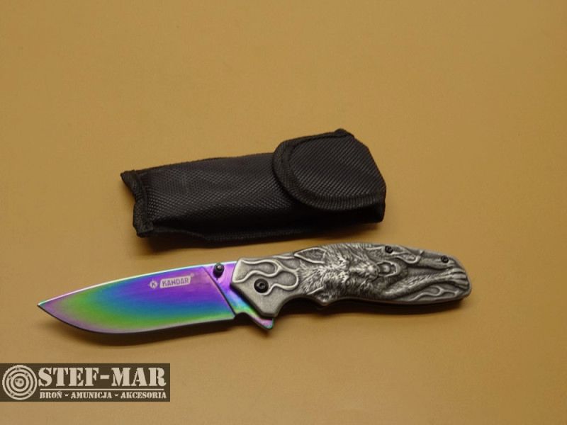 Nóż składany survivalowy-turystyczno Wilk Rainbow Blade firmy Kandar [X2528], zdjęcie 3 z 7