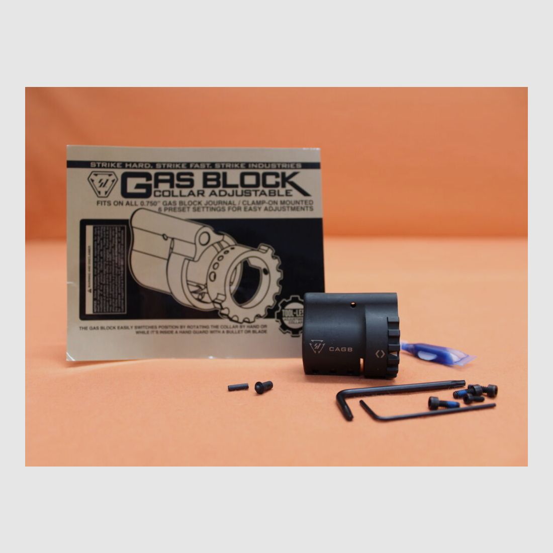 Strike Industries AR-15: Gas Block adjustable .750 Strike Industries einstellbare Gasabnahme mit Rastung 6 Positionen