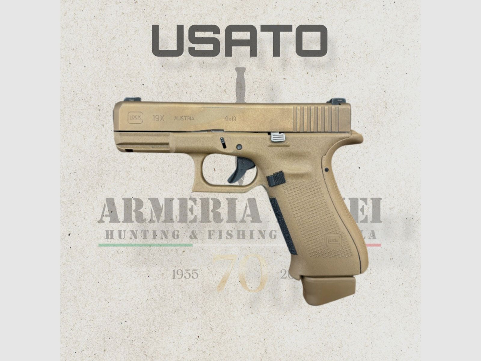 GEBRAUCHT – PISTOLE – GLOCK MOD. 19X FDE Kal. 9×19, Bild 1 von 4
