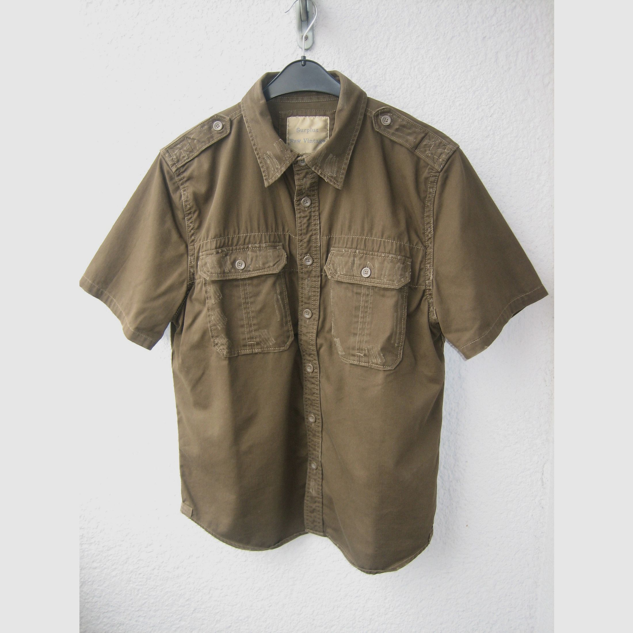 Surplus Raw Vintage short-sleeve shirt, khaki, size XL - TOP condition