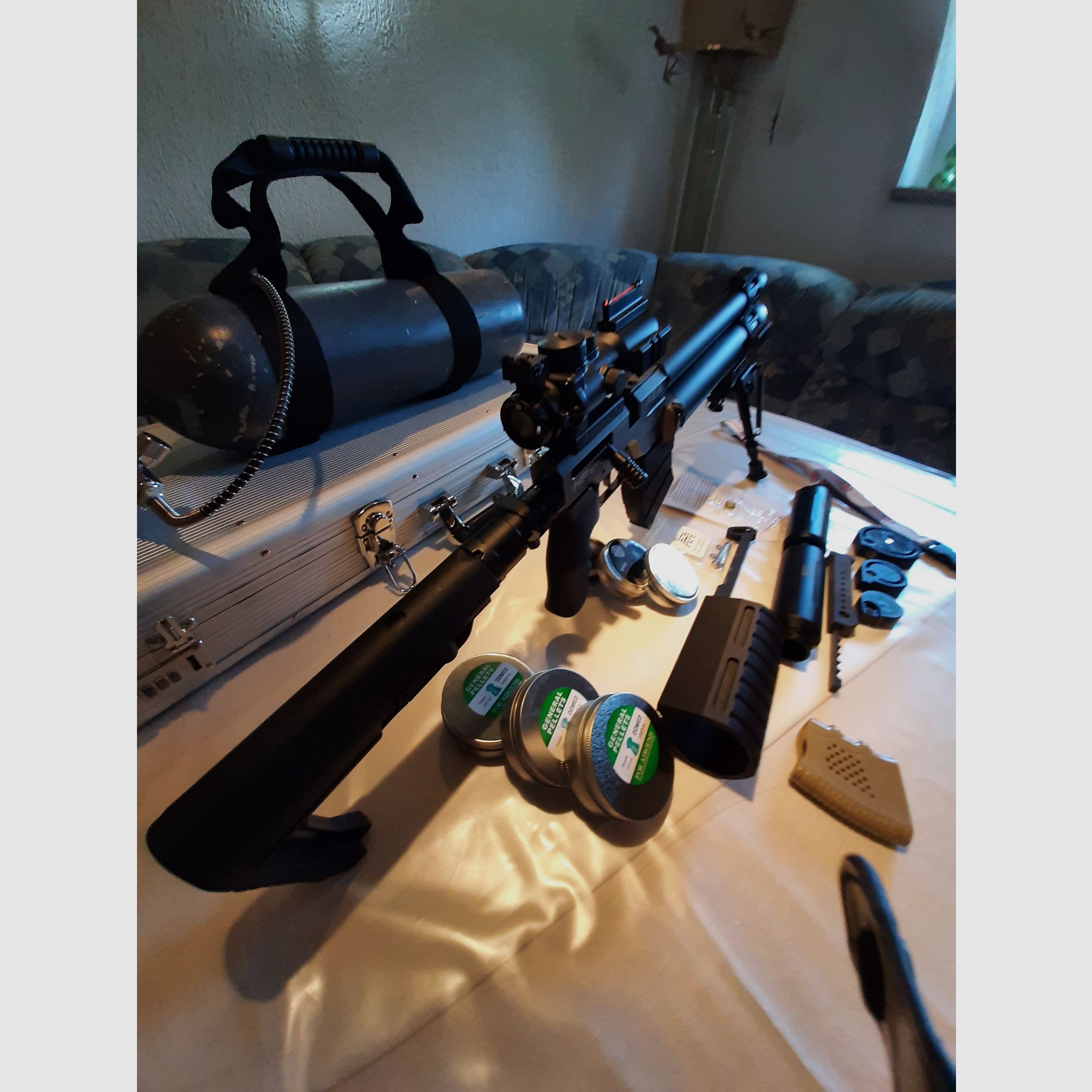 AEA HP MAX 9MM Luftgewehr F Version inkl. Schalldämpfer Pressluftflasche 300 Bar.  Tüf  2030