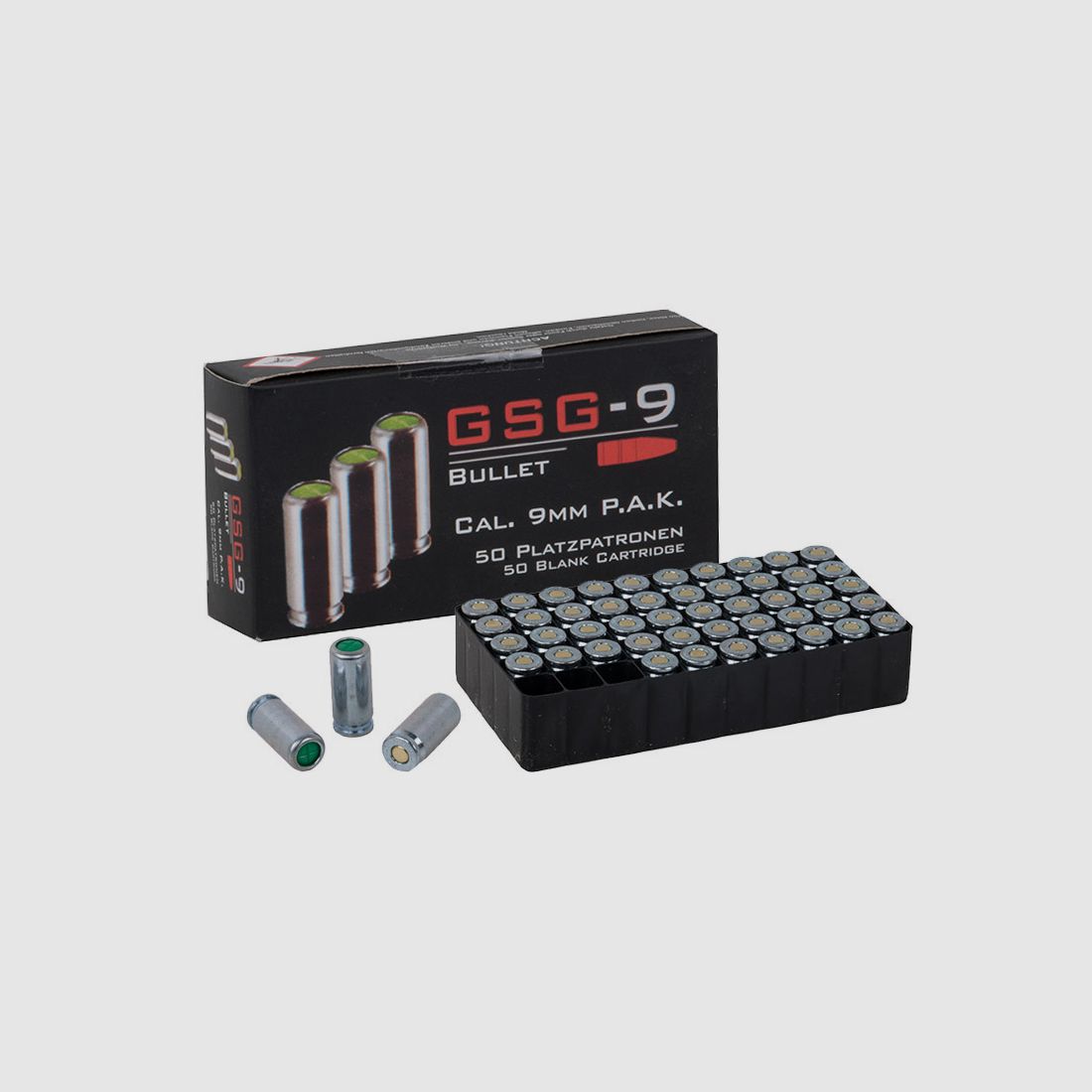 Victoire GSG - 9 cartouches à blanc 9 mm P.A.K. 50 pièces