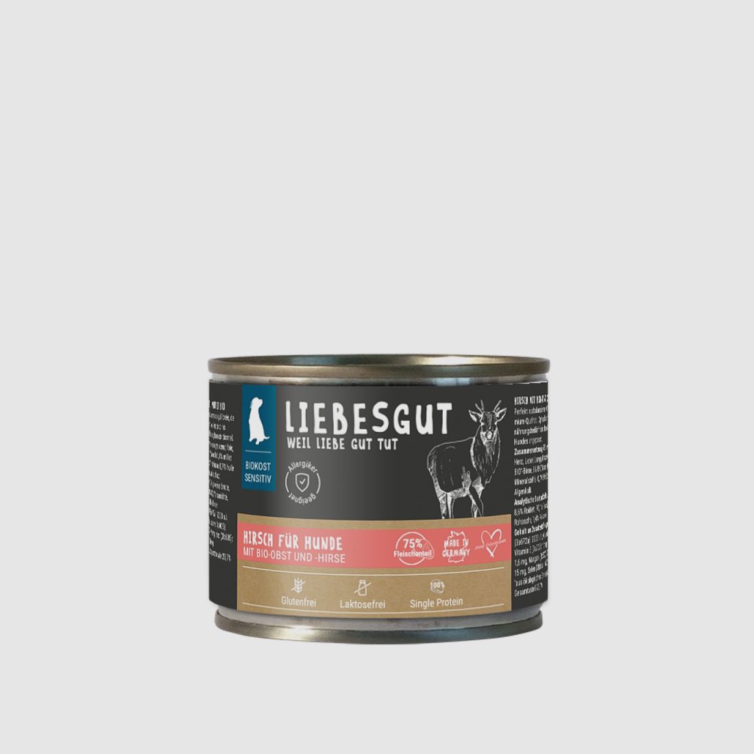 Liebesgut Hundenassfutter Hirsch mit Bio-Obst und Bio-Hirse