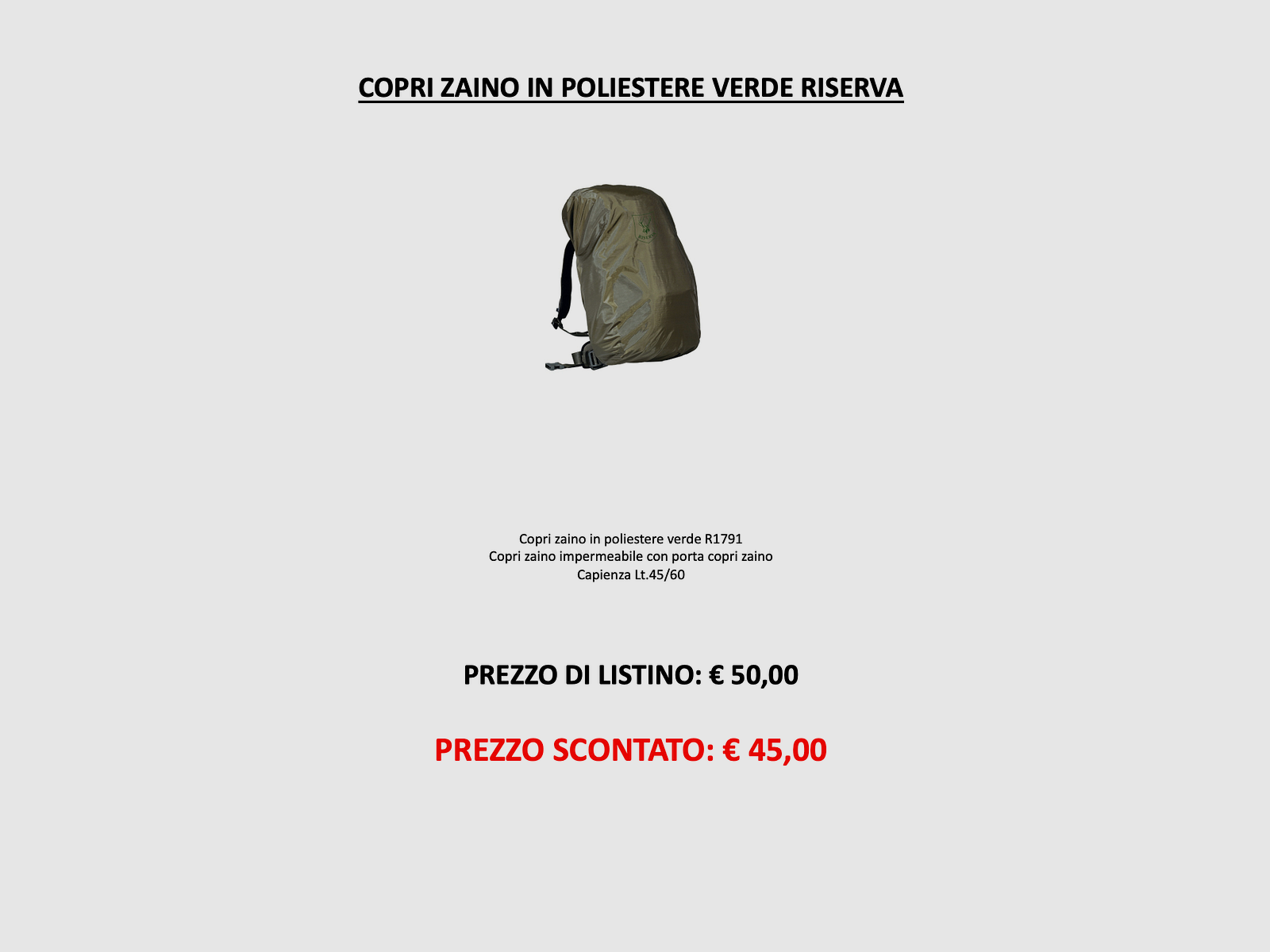 Riserva – Groene Polyester Rugzakhoes, afbeelding 2 van 2