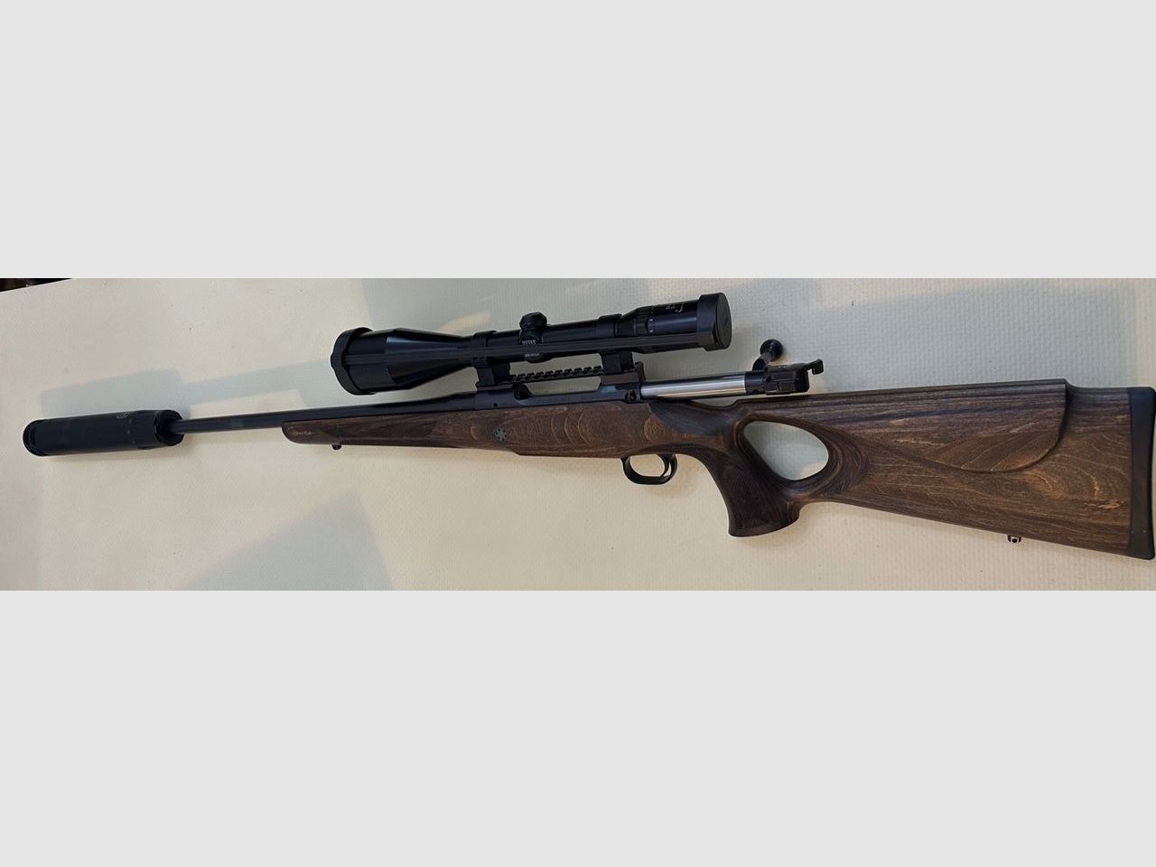 MAUSER M12 carabina a ripetizione calibro .308Win con ottica di mira + silenziatore + calcio a buco + guida Picatinny