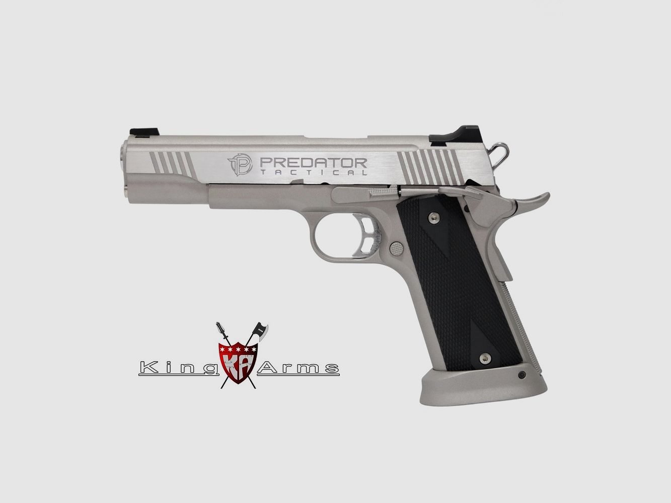Pistolet KING ARMS Predator Iron Shrike Argent – 6 mm GBB
