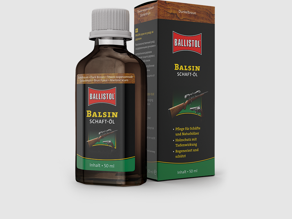 Ballistol Balsin Schaft- Öl/ Schaftöl/ Schaftpflege dunkelbraun 50 ml