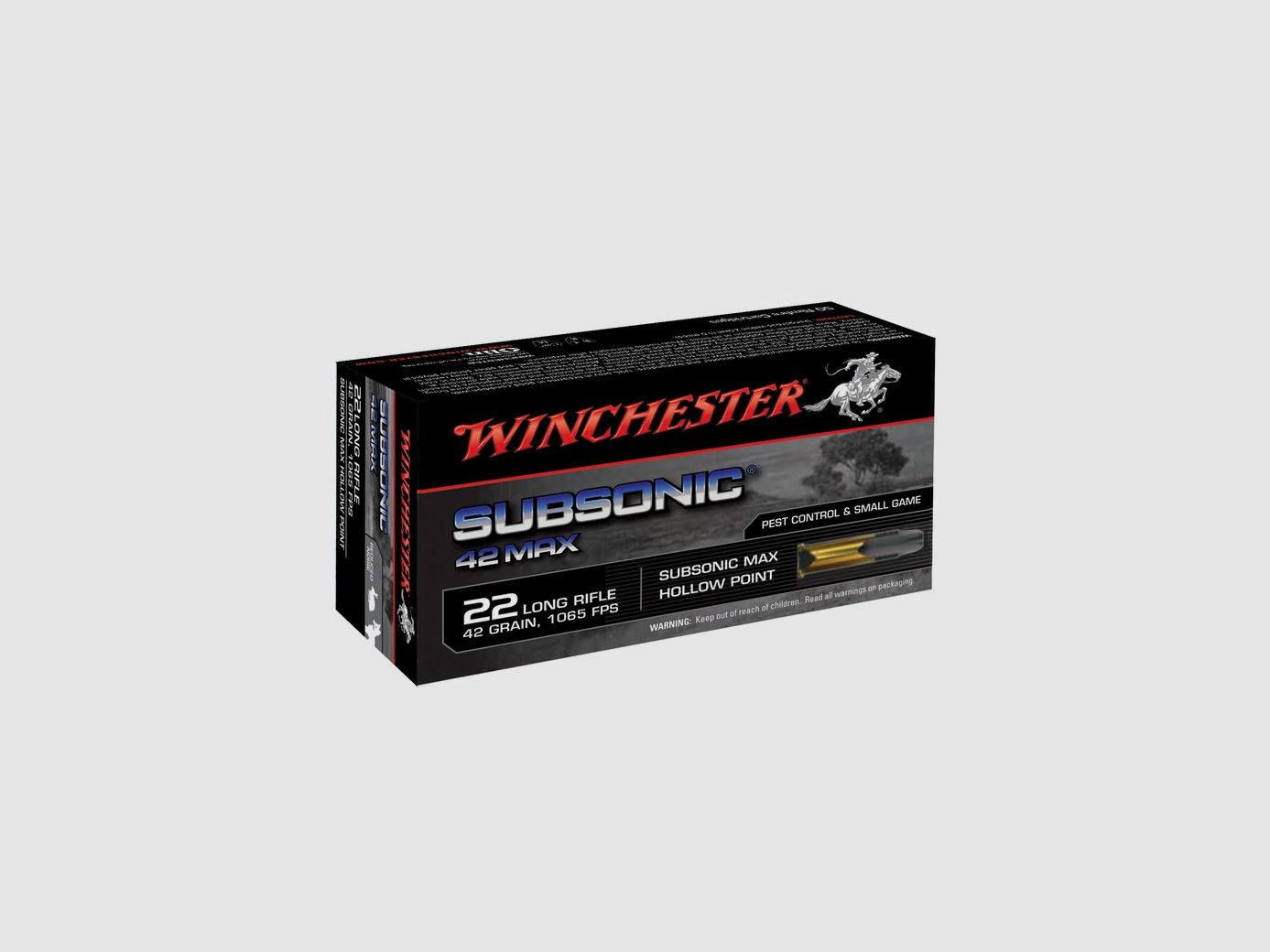 MUNIZIONE .22LR SUBSONIC MAX 42gr HP 50, immagine 1 di 4