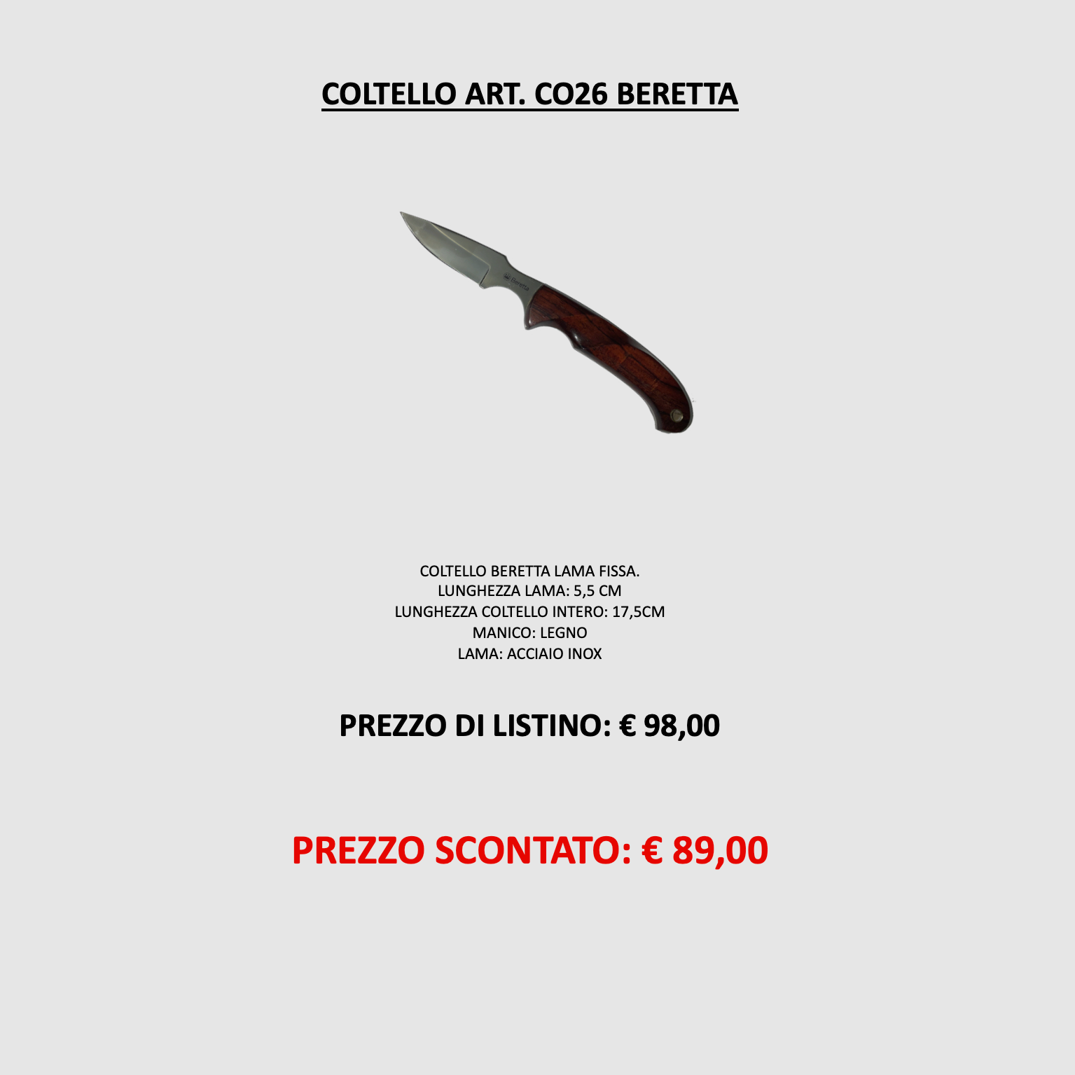 Beretta – KNIFE ART. CO26, image 1 of 2