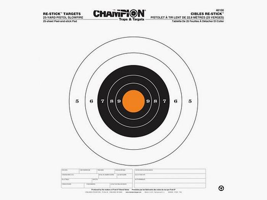 Packung mit 25 Klebe-Zielen „Champion“