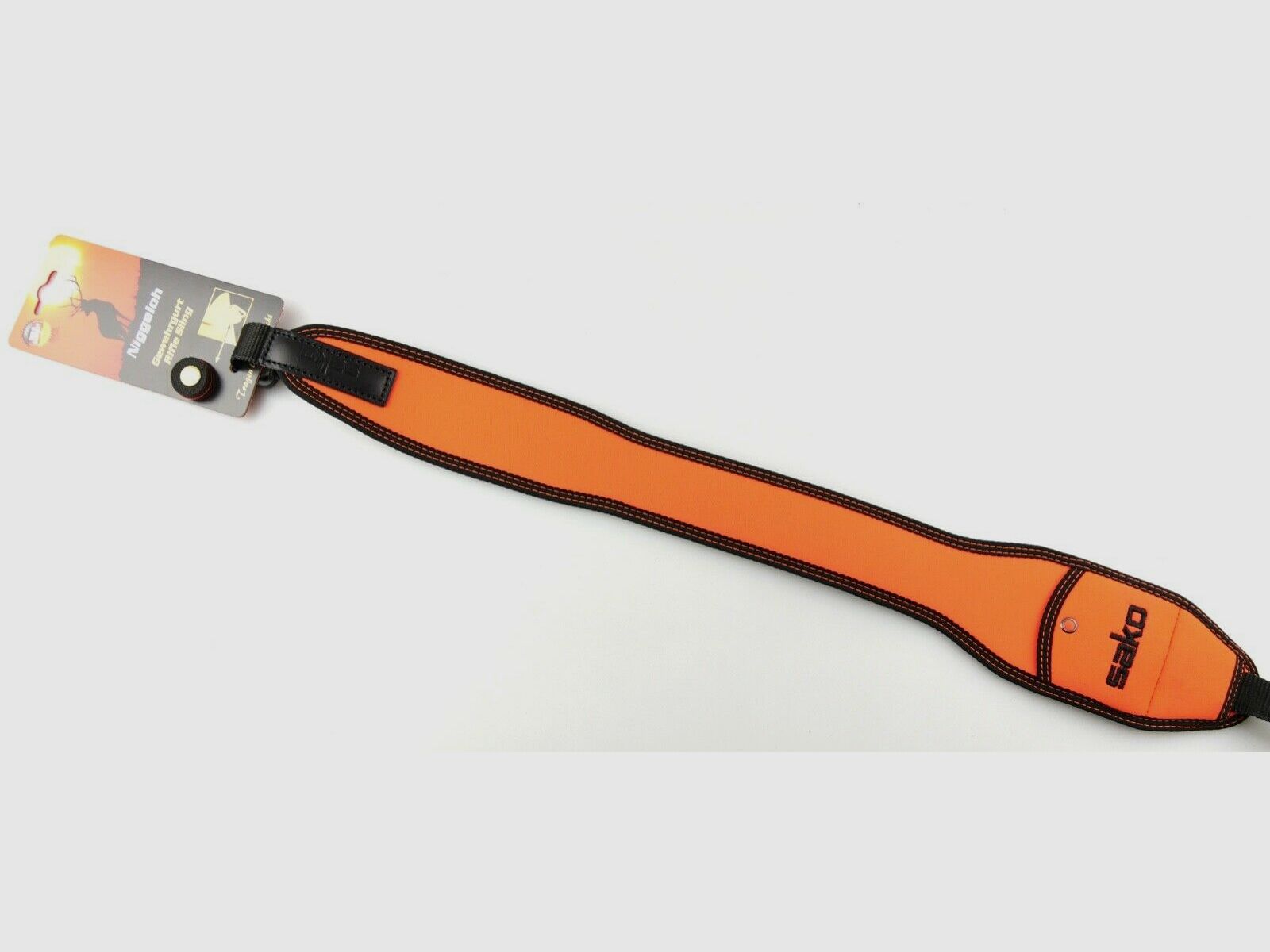 Niggeloh 134600510 Gewehrgurt SAKO Neopren Orange mit Einstecktasche