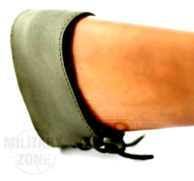 Leder-Gewehrriemenauflage Cezar TS1 – 14 cm, olivfarben, mit Schaumstoff