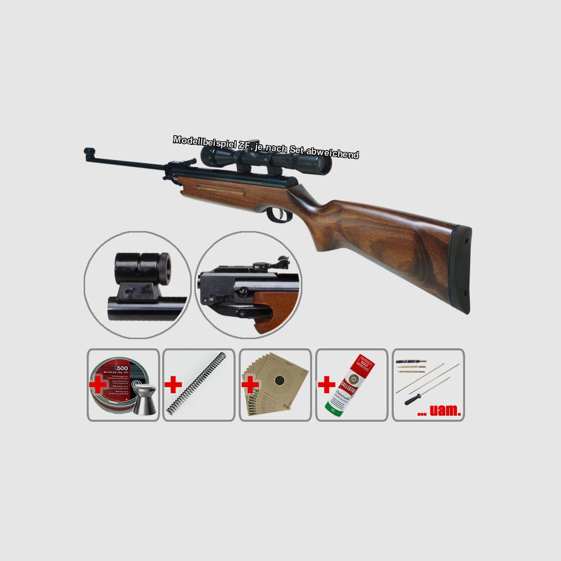 Luftgewehr WEIHRAUCH HW 35 STANDARD, gr. SPAR-Set, ZF Walther 4-12x50 CI, Kal. 4,5 mm (P18)