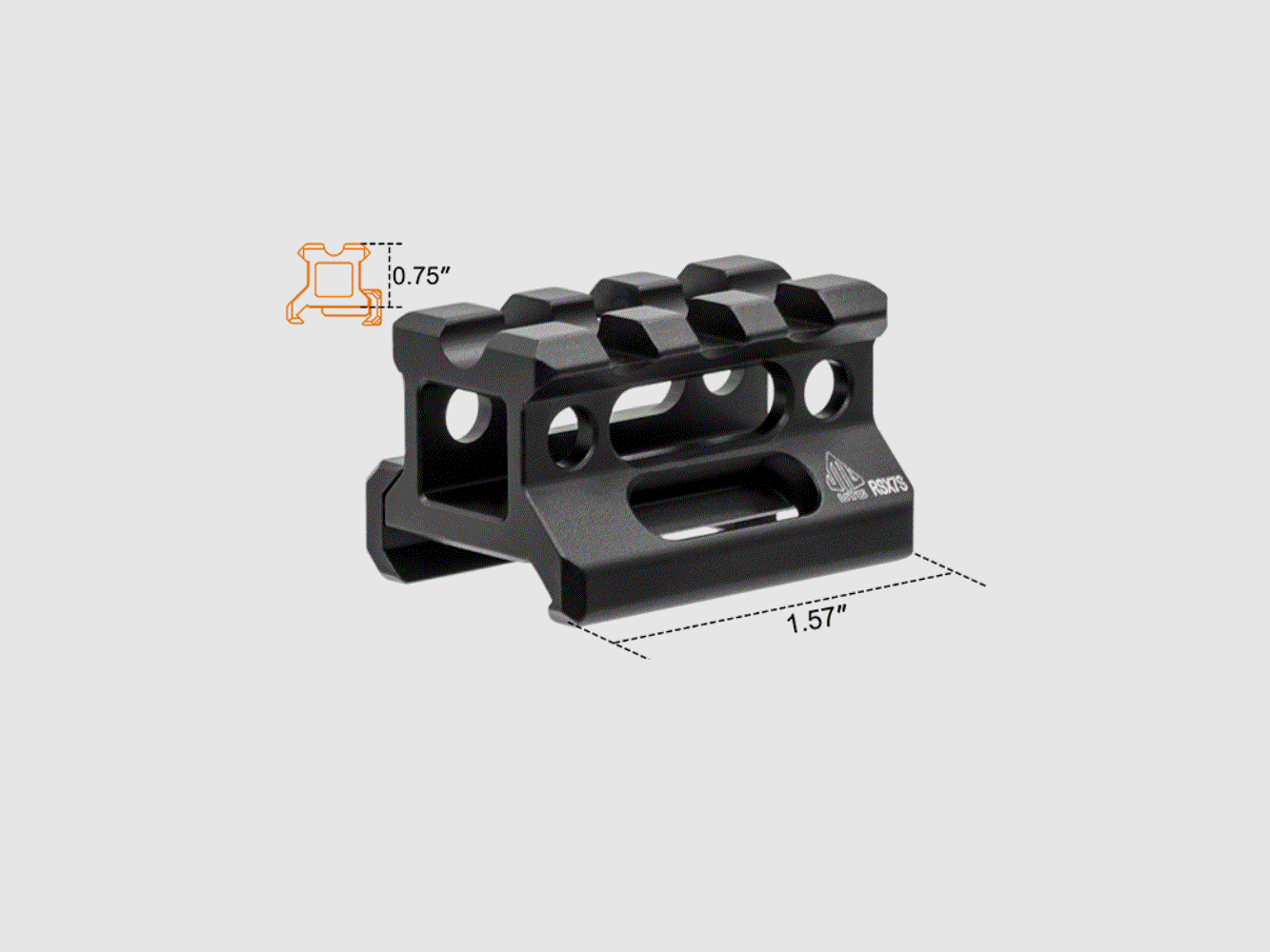 UTG Super Slim Picatinny Riser Mount, altezza 0,75″, 3 slot