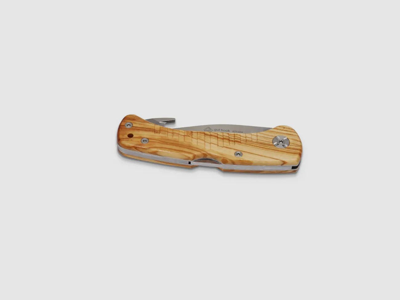 PUMA IP hunting pocket knife with good hook, olive wood