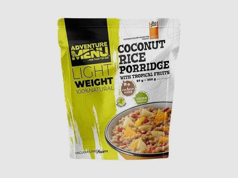 Adventure Menu Lightweight Rice Coconut Porridge with Fruits