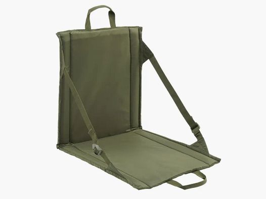 Siège pliant avec poignée de transport + poche en filet pour 2 bouteilles de boisson - Olive